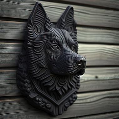 3D model st Norwegian Black Elkhound dog (STL)